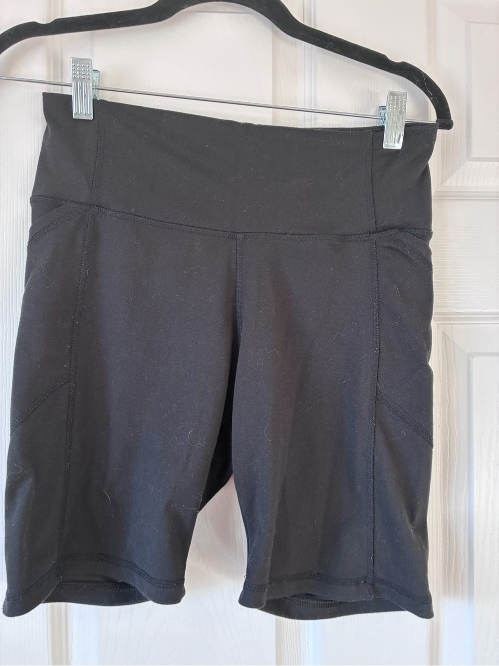 Bird by Juicy Couture Black High-Rise Athletic Bike Shorts with Panel Stitching